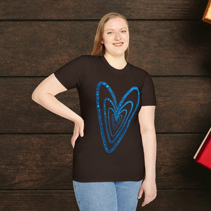 Heart-Glitter Not Aggressive. POWERFUL™️ Not Aggressive. POWERFUL™️ Unisex Softstyle T-Shirt Eurofit