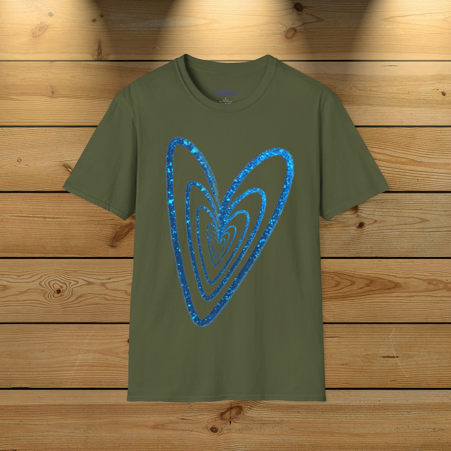 Heart-Glitter Not Aggressive. POWERFUL™️ Not Aggressive. POWERFUL™️ Unisex Softstyle T-Shirt Eurofit