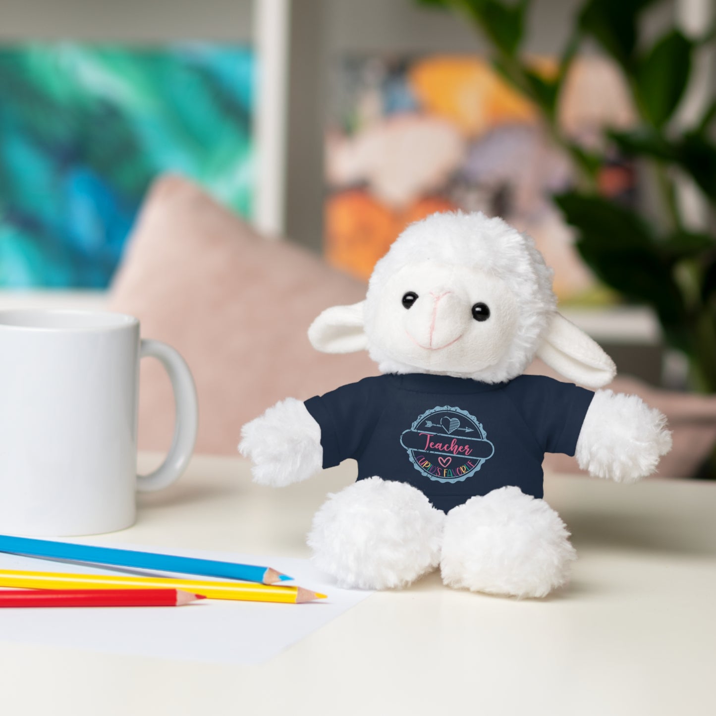 Cupid's favorite- Teacher Not Aggressive. POWERFUL™️ Stuffed Animals with Tee