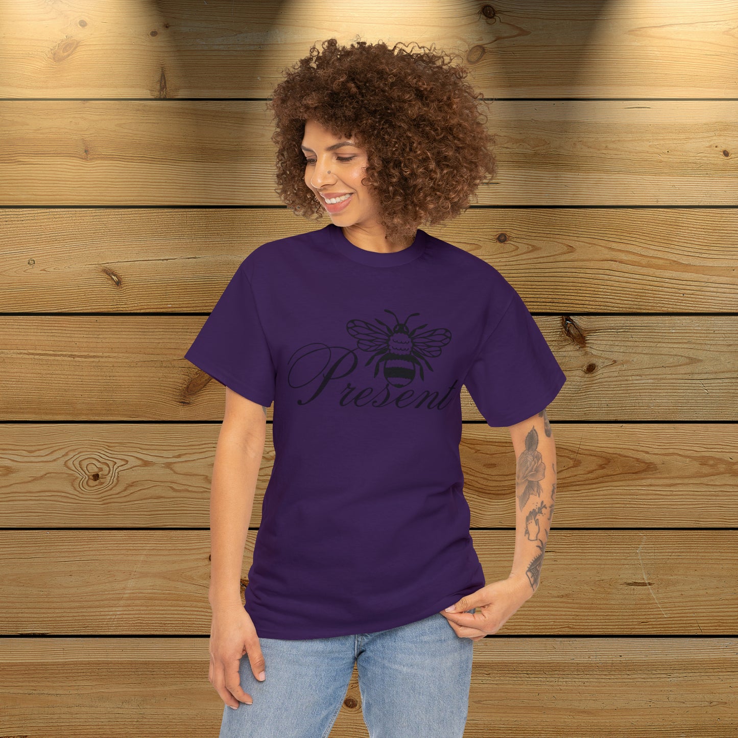 Be Present Not Aggressive. POWERFUL™️ Unisex Heavy Cotton Tee classic fit