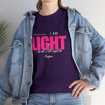 I AM and YOU ARE LIGHT Not Aggressive. POWERFUL™️ Unisex Heavy Cotton Tee