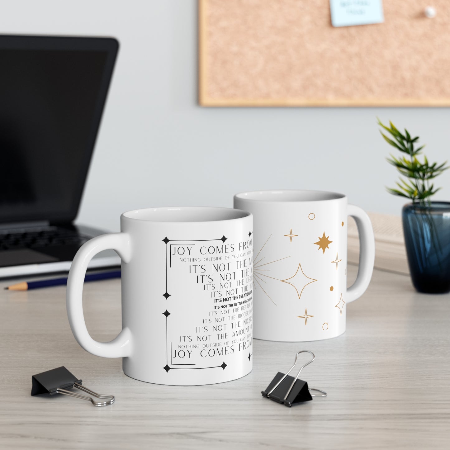 Joy comes from within. Not Aggressive. POWERFUL™️ Ceramic Mug 11oz