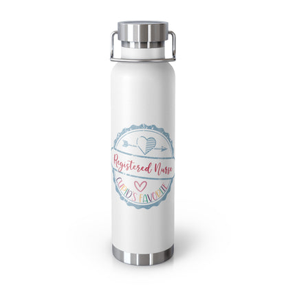 Cupid's Favorite Registered Nurse Not Aggressive. POWERFUL™️ Copper Vacuum Insulated Bottle, 22oz