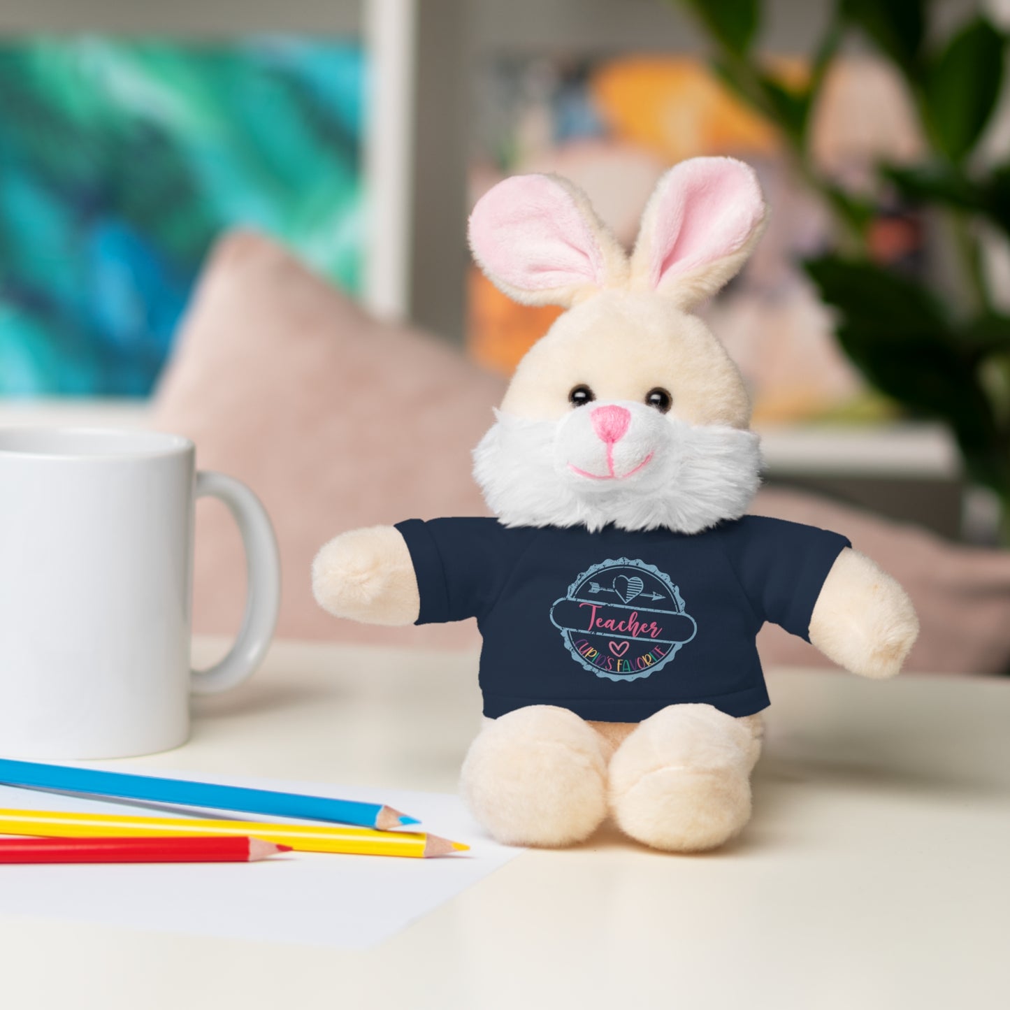 Cupid's favorite- Teacher Not Aggressive. POWERFUL™️ Stuffed Animals with Tee