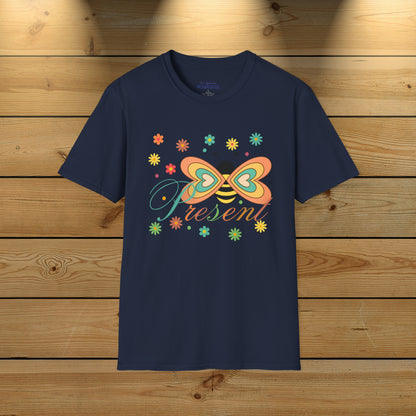 BEE Present with flowers Not Aggressive. POWERFUL™️Unisex Softstyle T-Shirt Eurofit