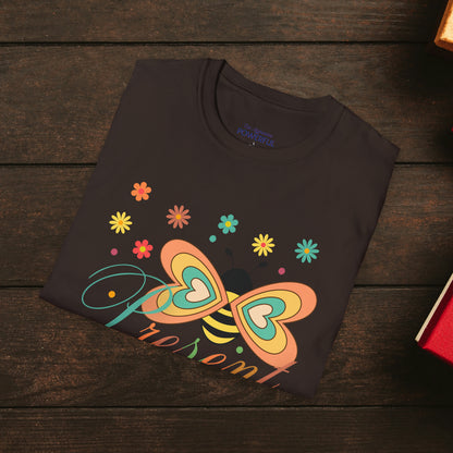 BEE Present with flowers Not Aggressive. POWERFUL™️Unisex Softstyle T-Shirt Eurofit