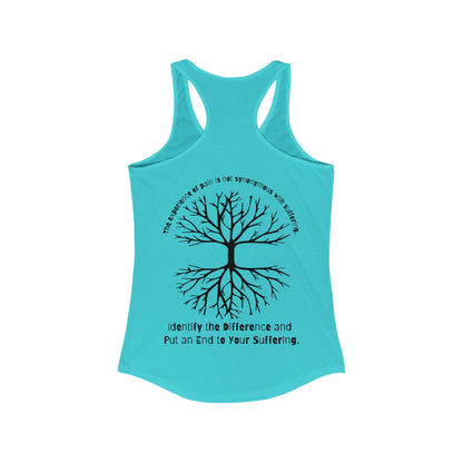 Pain does not equal suffering Women's Ideal Racerback Tank by Not Aggressive. Powerful TM