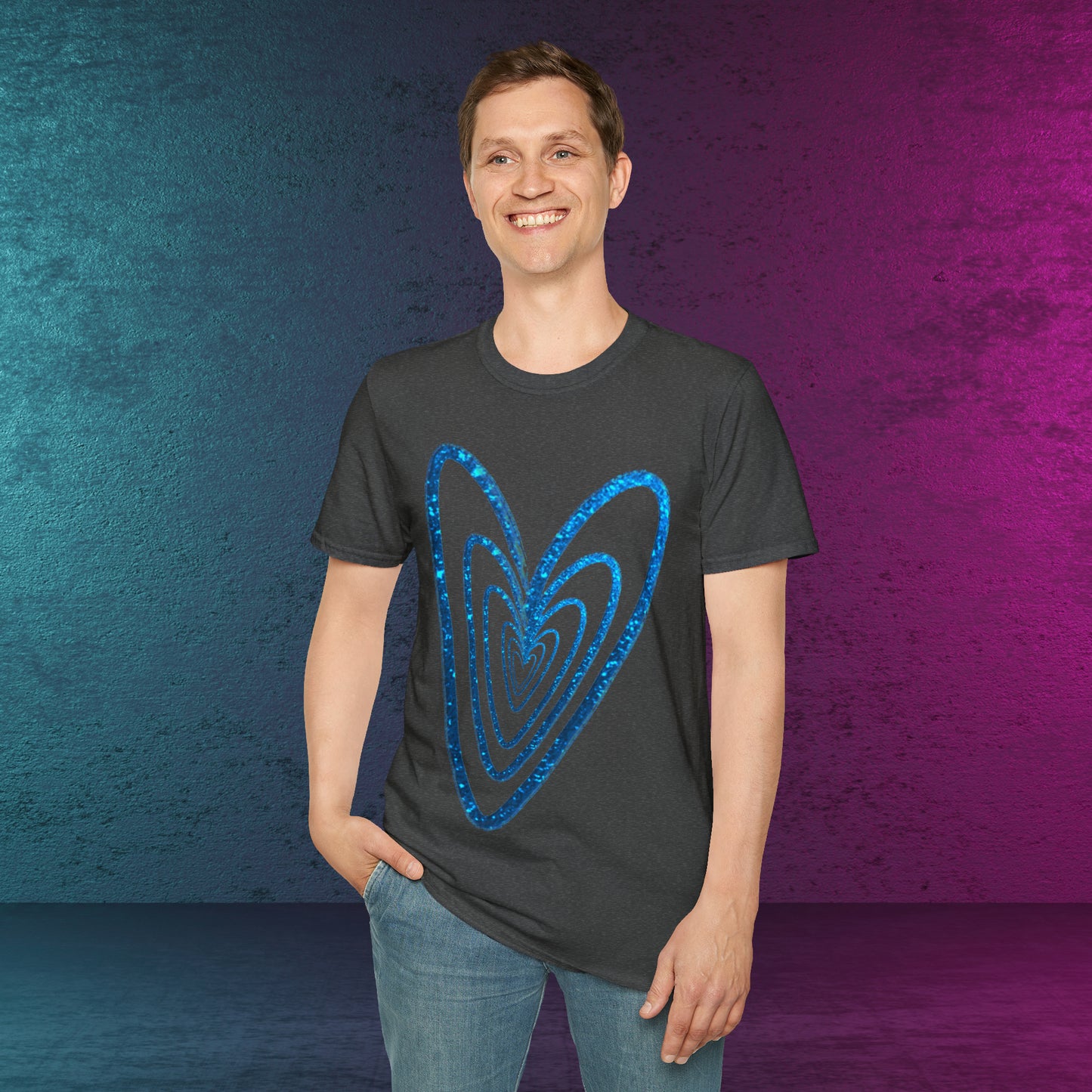 Heart-Glitter Not Aggressive. POWERFUL™️ Not Aggressive. POWERFUL™️ Unisex Softstyle T-Shirt Eurofit