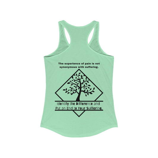 Pain does not equal suffering 2 Women's Ideal Racerback Tank  by Not Aggressive. Powerful TM
