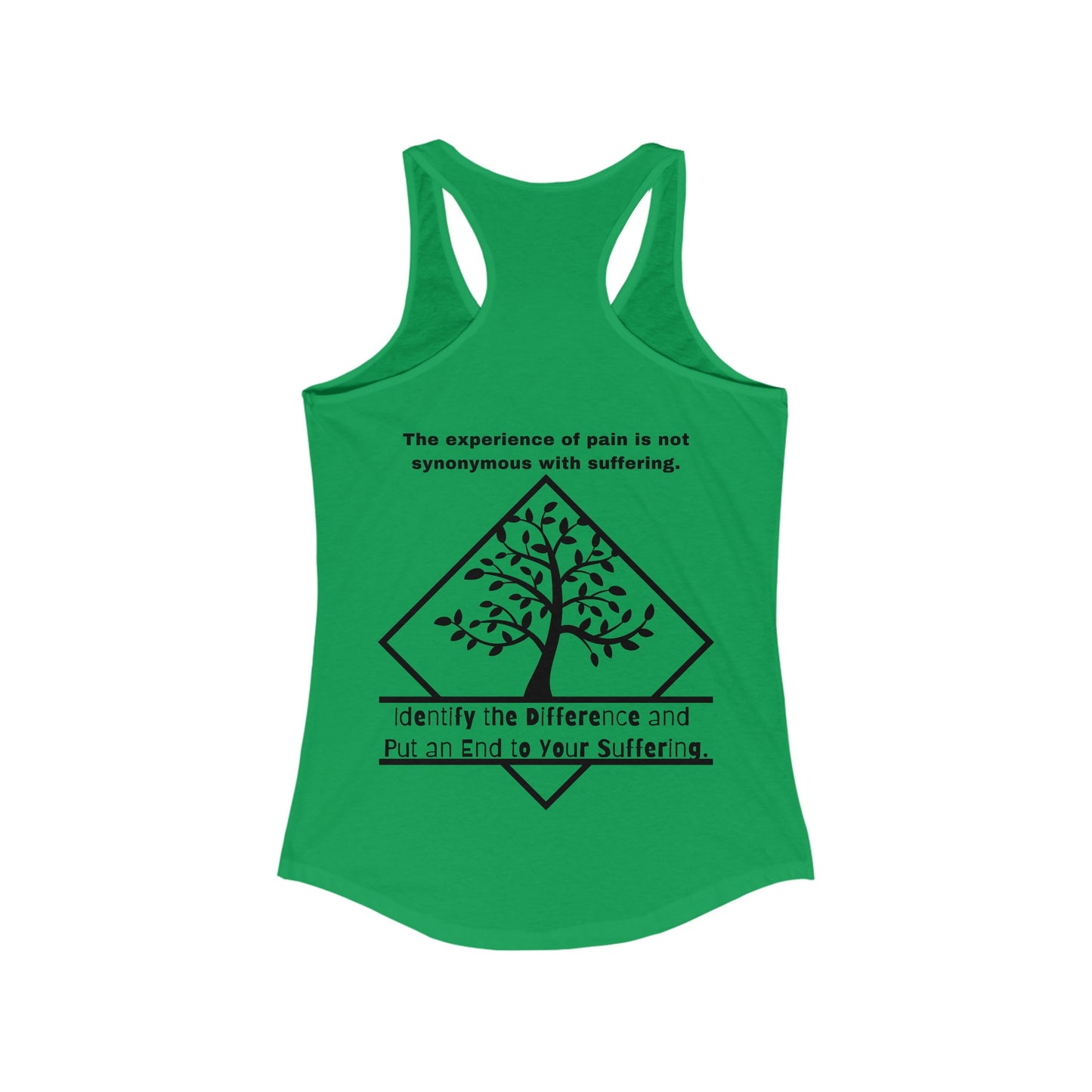 Pain does not equal suffering 2 Women's Ideal Racerback Tank  by Not Aggressive. Powerful TM