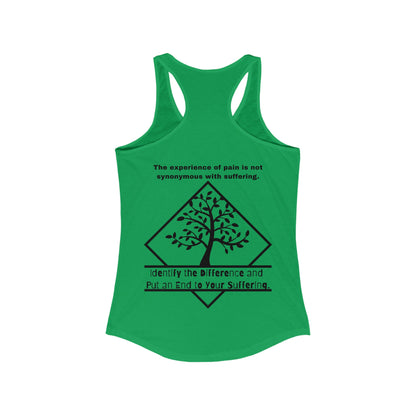 Pain does not equal suffering 2 Women's Ideal Racerback Tank  by Not Aggressive. Powerful TM