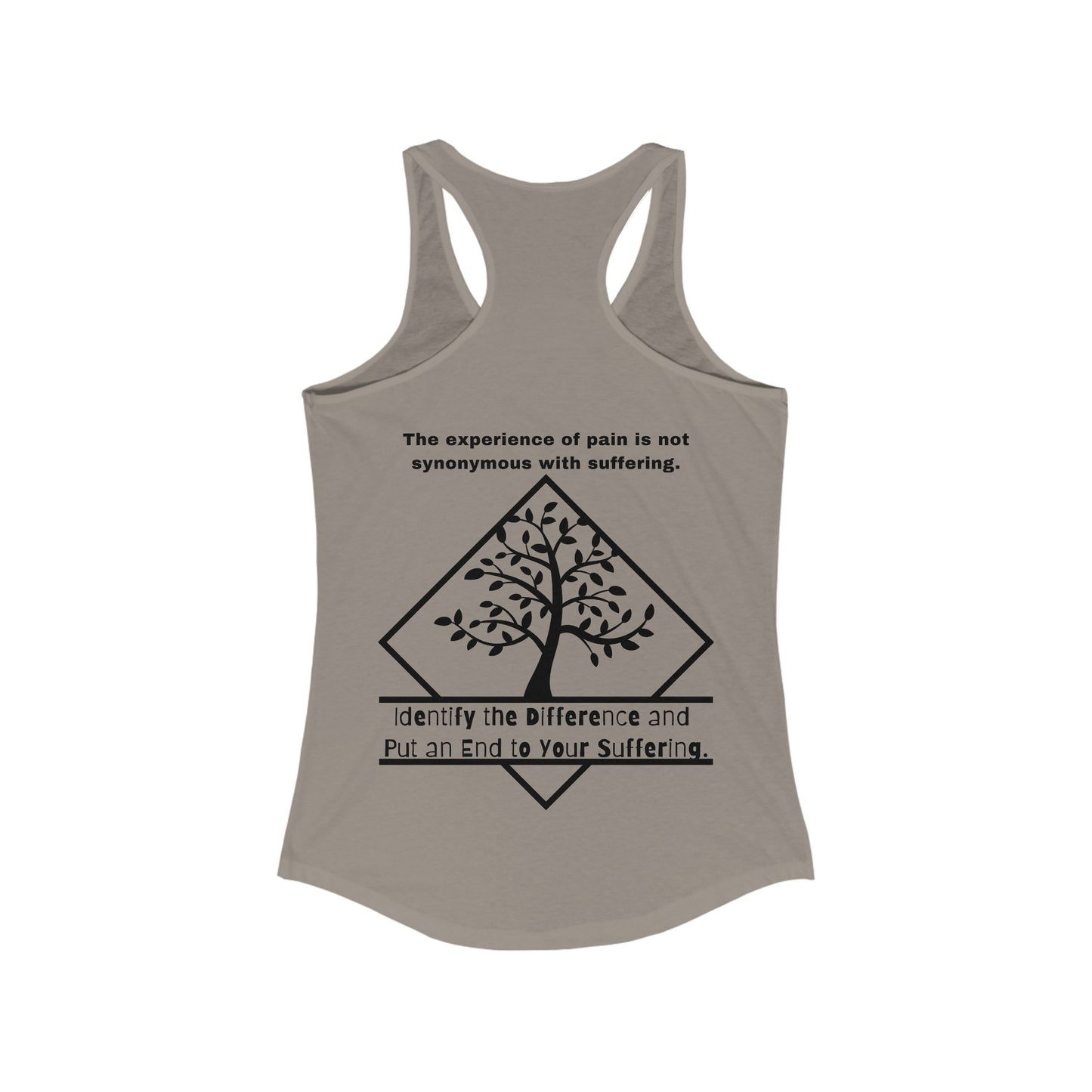 Pain does not equal suffering 2 Women's Ideal Racerback Tank  by Not Aggressive. Powerful TM