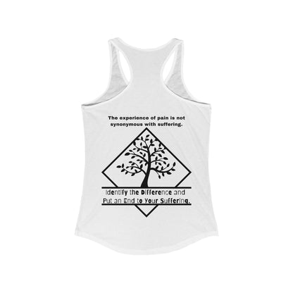 Pain does not equal suffering 2 Women's Ideal Racerback Tank  by Not Aggressive. Powerful TM