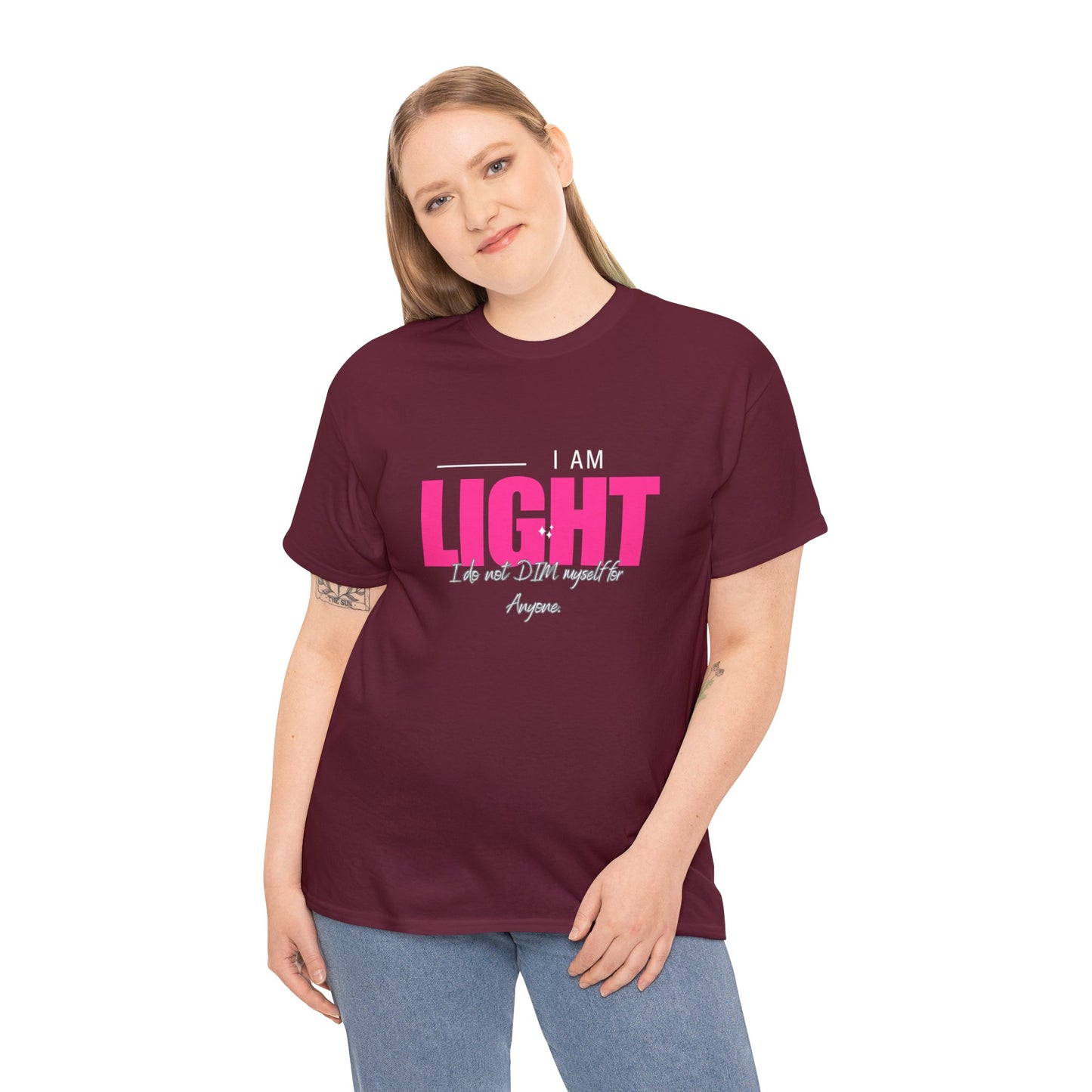 I AM and YOU ARE LIGHT Not Aggressive. POWERFUL™️ Unisex Heavy Cotton Tee