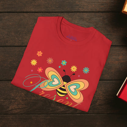 BEE Present with flowers Not Aggressive. POWERFUL™️Unisex Softstyle T-Shirt Eurofit