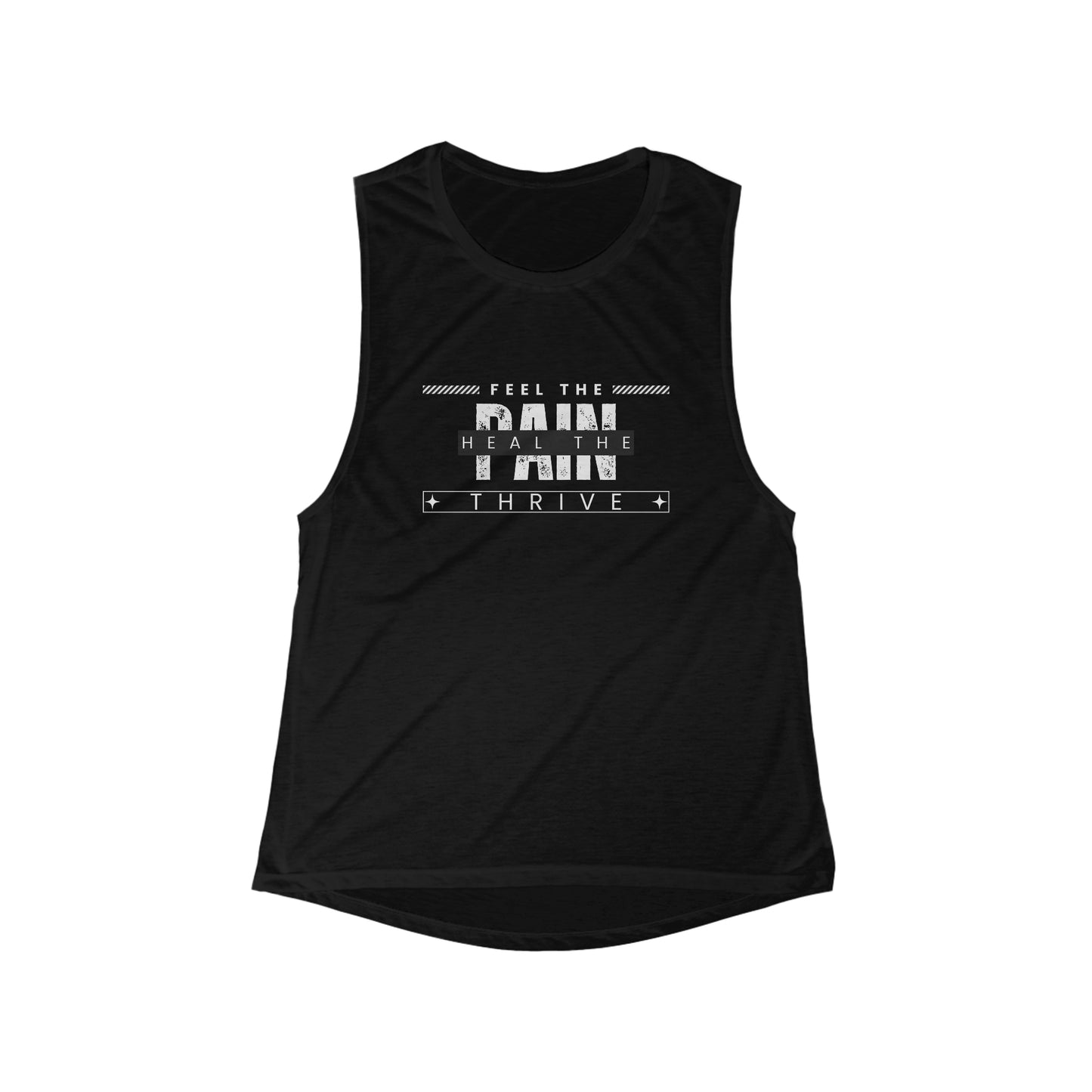 THRIVE Not Aggressive. POWERFUL™️ Women's Flowy Scoop Muscle Tank