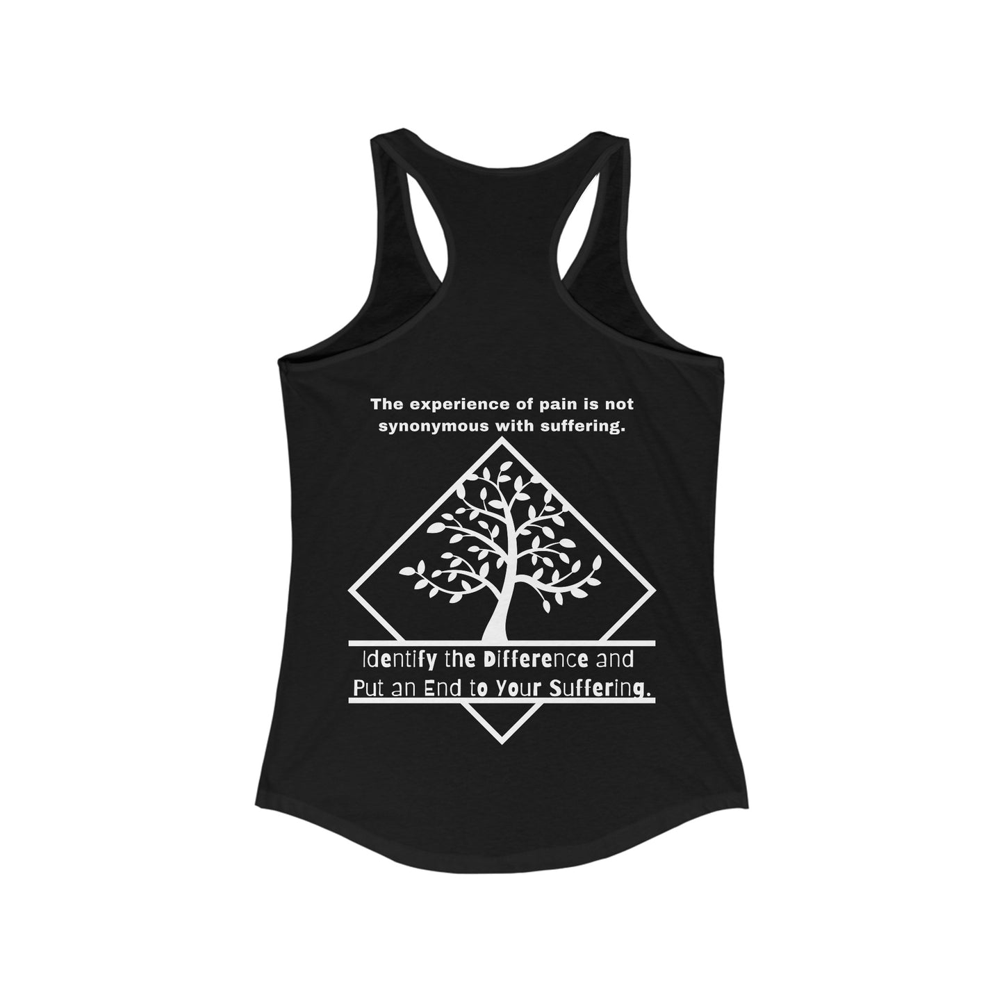 Pain does not equal suffering 2 Women's Ideal Racerback Tank  by Not Aggressive. Powerful TM