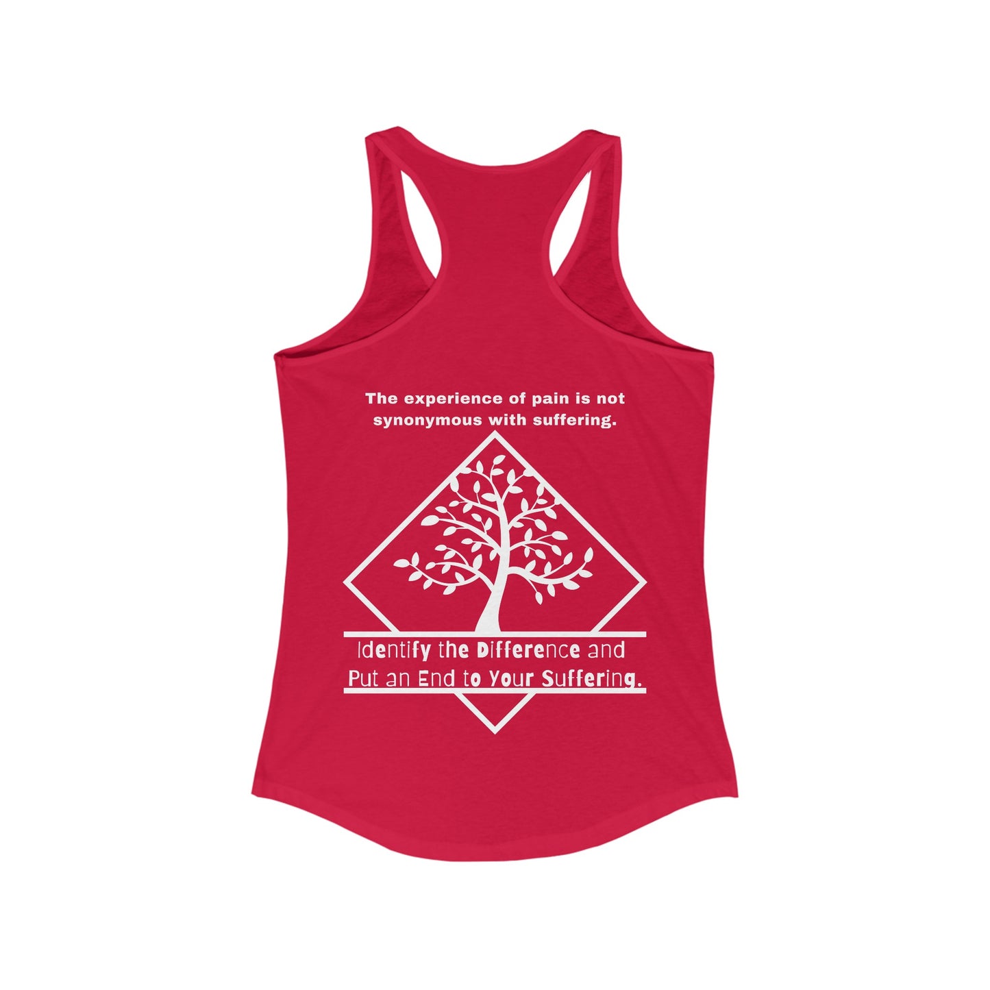 Pain does not equal suffering 2 Women's Ideal Racerback Tank  by Not Aggressive. Powerful TM