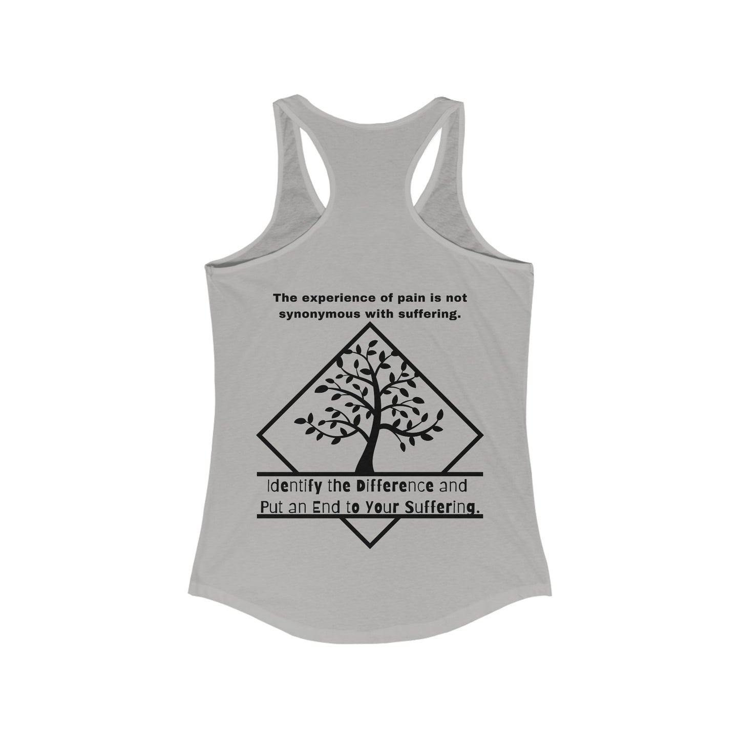 Pain does not equal suffering 2 Women's Ideal Racerback Tank  by Not Aggressive. Powerful TM