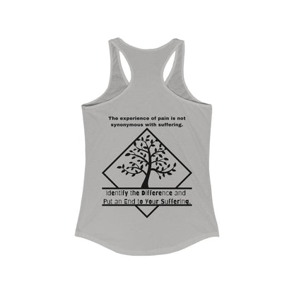 Pain does not equal suffering 2 Women's Ideal Racerback Tank  by Not Aggressive. Powerful TM