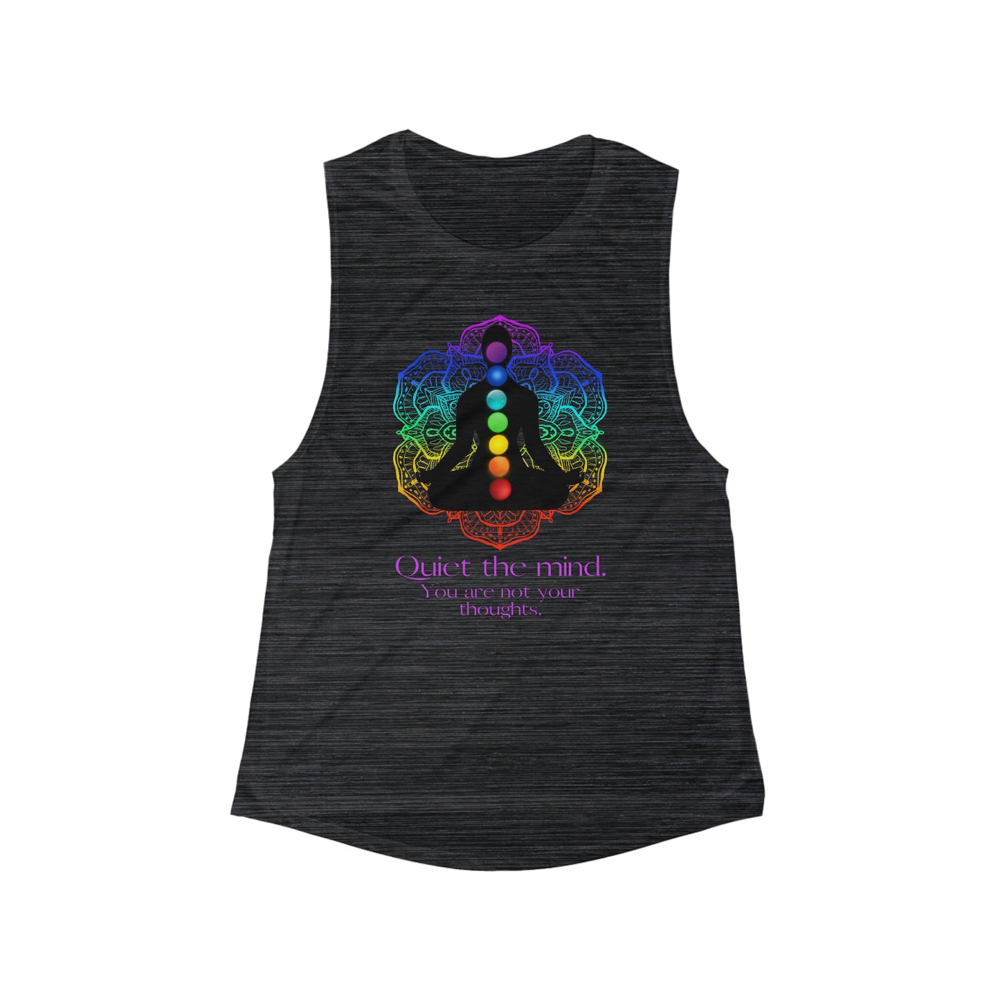 Quiet the mind Not Aggressive. POWERFUL™️ Women's Flowy Scoop Muscle Tank