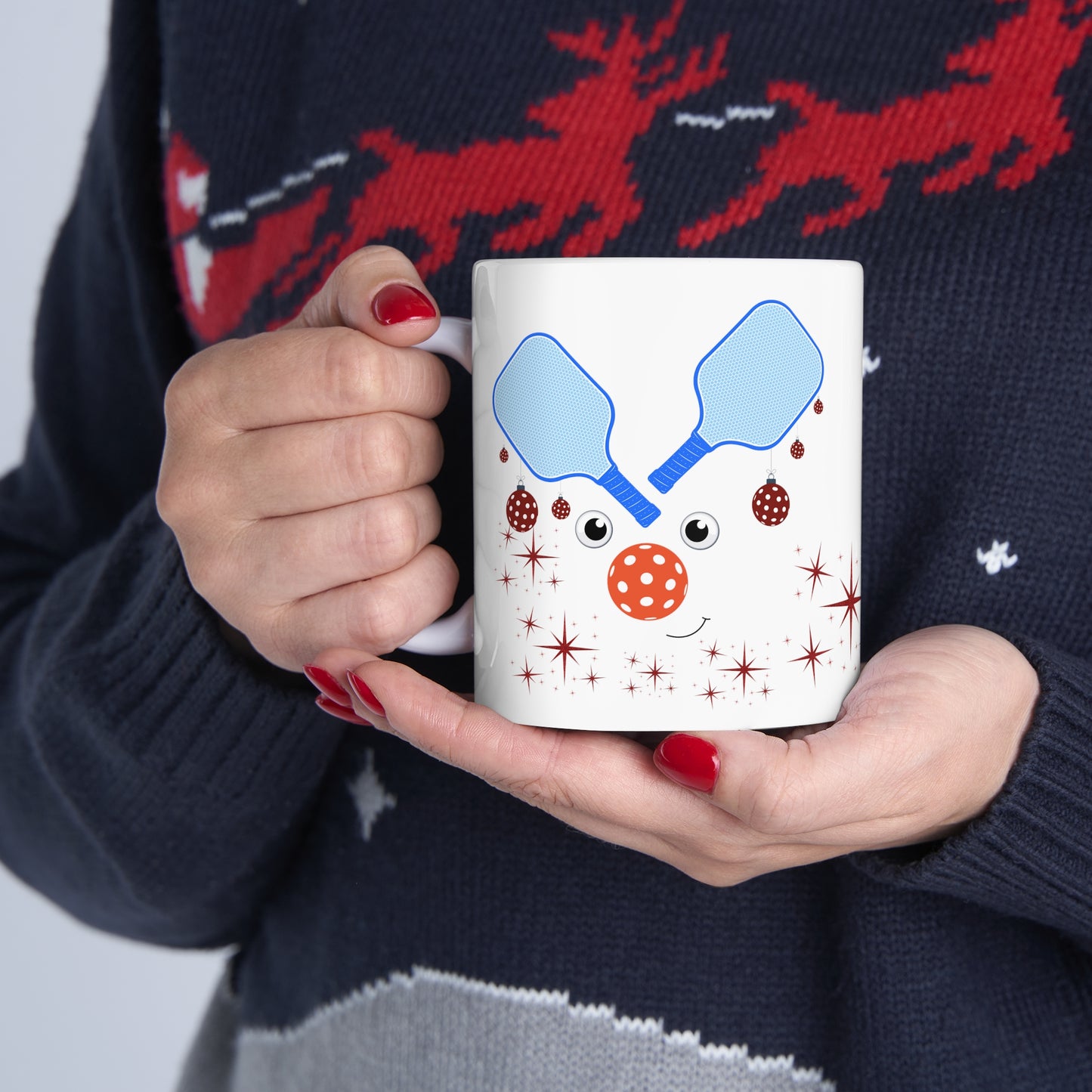 Christmas Pickleball Not Aggressive. POWERFUL™️ Ceramic Mug 11oz