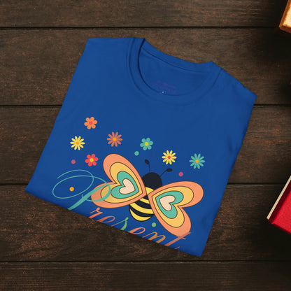 BEE Present with flowers Not Aggressive. POWERFUL™️Unisex Softstyle T-Shirt Eurofit