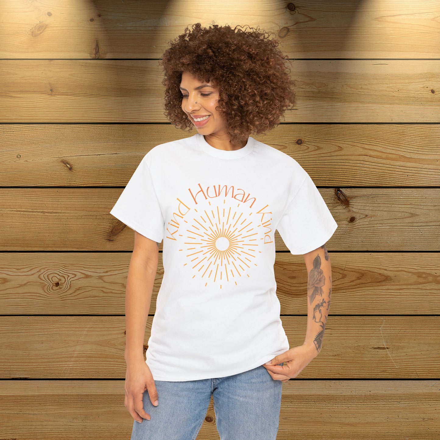 Kind Human Not Aggressive. POWERFUL™️ Unisex Heavy Cotton Tee classic fit