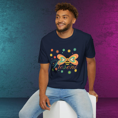 BEE Present with flowers Not Aggressive. POWERFUL™️Unisex Softstyle T-Shirt Eurofit