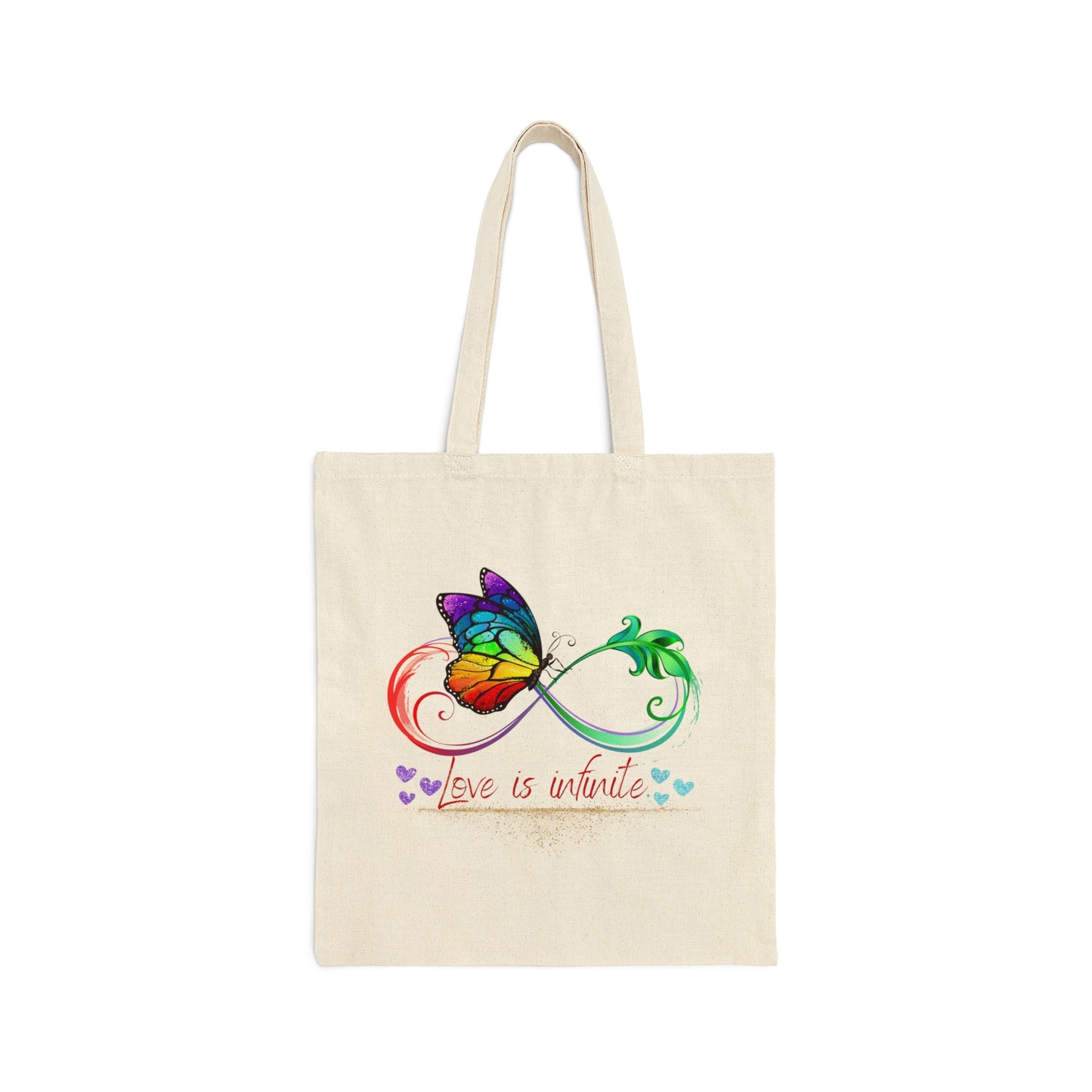 Love is infinite. Not Aggressive. POWERFUL™️ Cotton Canvas Tote Bag