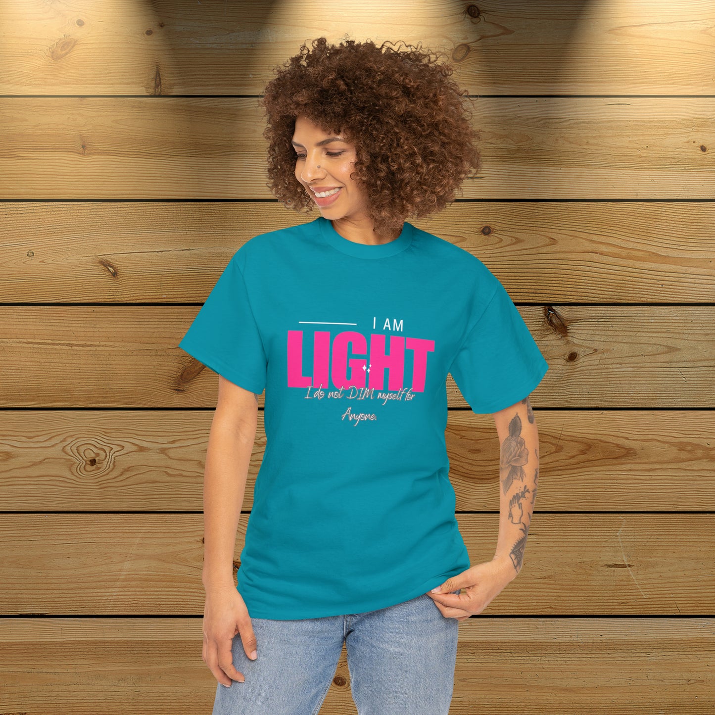 I AM and YOU ARE LIGHT Not Aggressive. POWERFUL™️ Unisex Heavy Cotton Tee