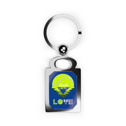 LOVE Tennis Not Aggressive. POWERFUL™️ Rectangle Keyring