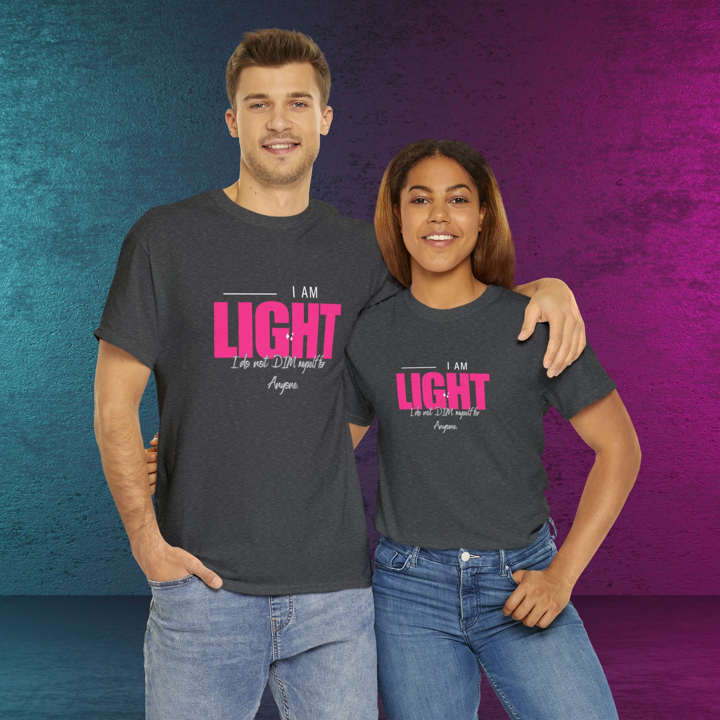 I AM and YOU ARE LIGHT Not Aggressive. POWERFUL™️ Unisex Heavy Cotton Tee