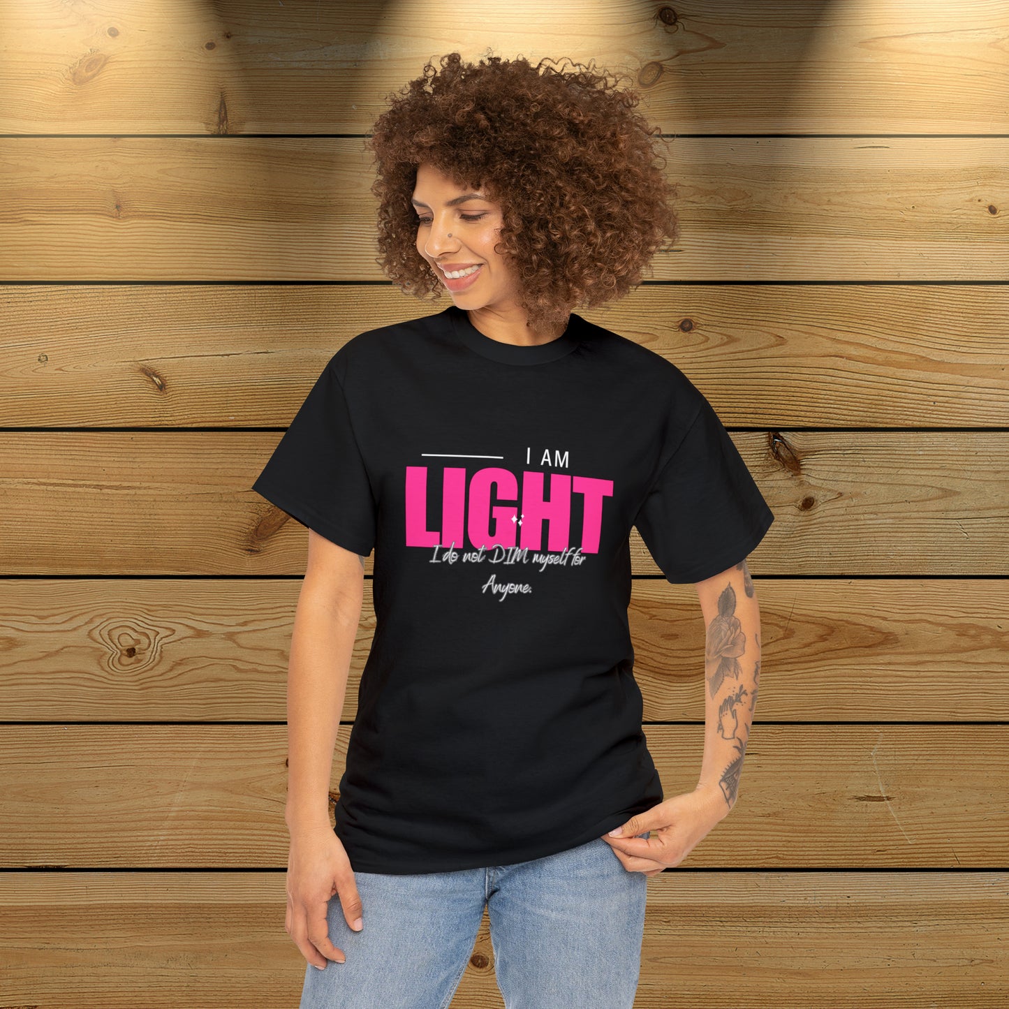 I AM and YOU ARE LIGHT Not Aggressive. POWERFUL™️ Unisex Heavy Cotton Tee