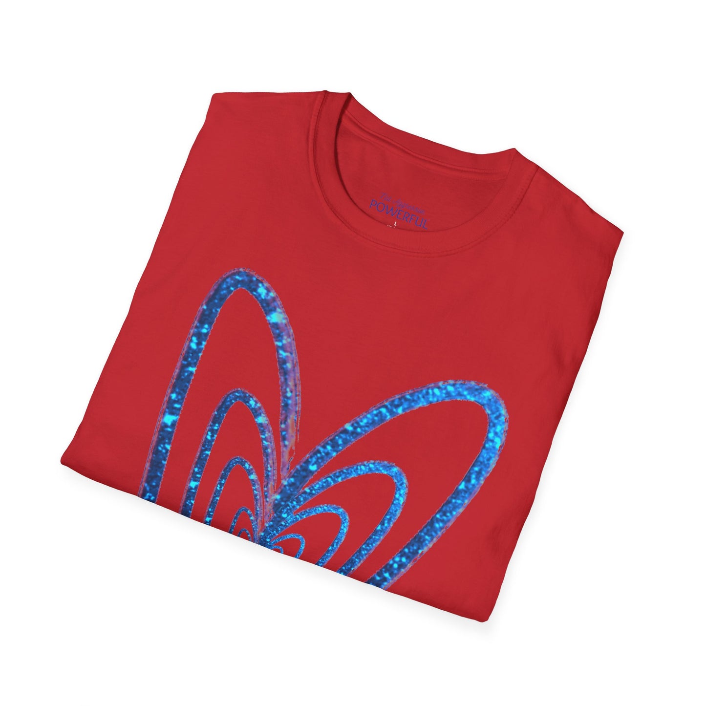 Heart-Glitter Not Aggressive. POWERFUL™️ Not Aggressive. POWERFUL™️ Unisex Softstyle T-Shirt Eurofit