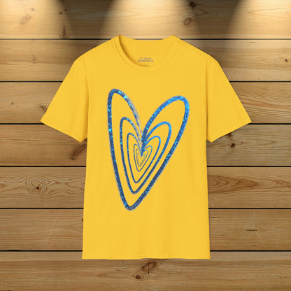 Heart-Glitter Not Aggressive. POWERFUL™️ Not Aggressive. POWERFUL™️ Unisex Softstyle T-Shirt Eurofit