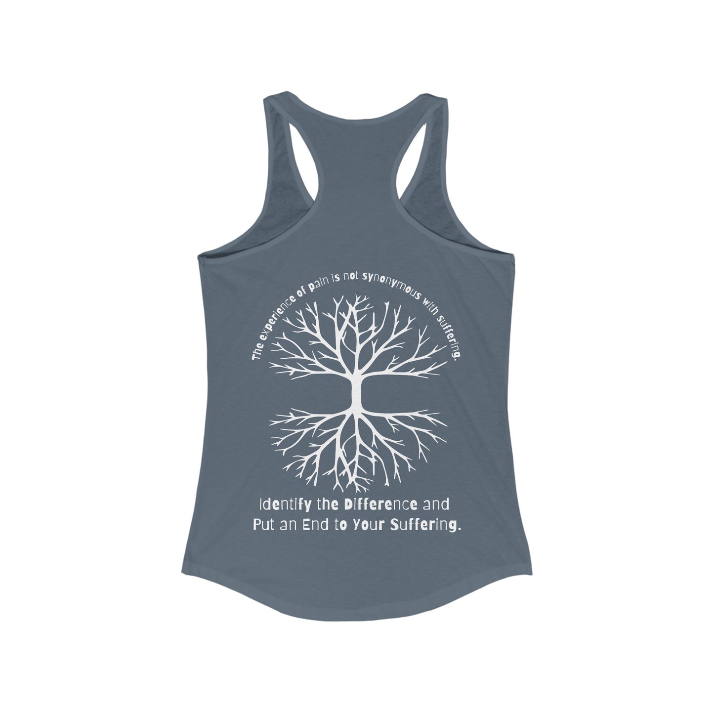 Pain does not equal suffering Women's Ideal Racerback Tank by Not Aggressive. Powerful TM