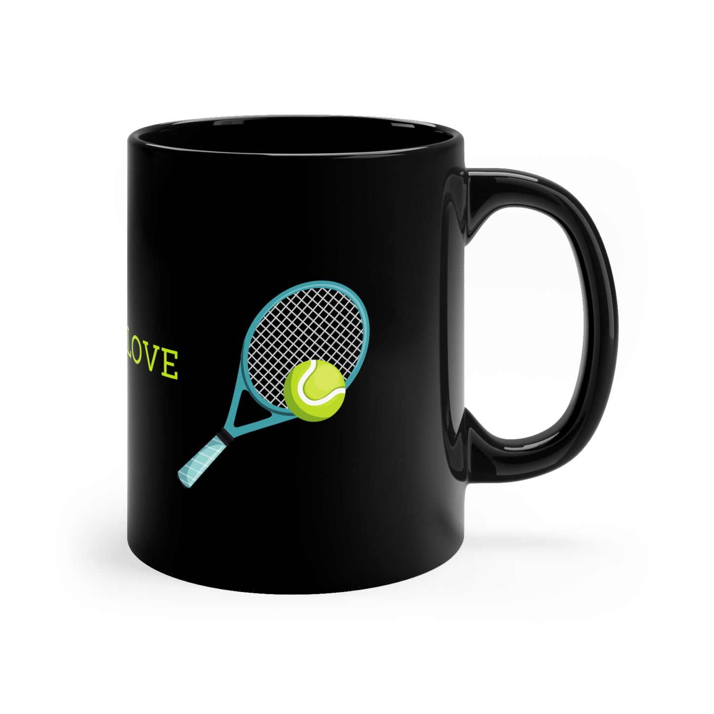 Tennis Not Aggressive. POWERFUL™️ 11oz Black Mug