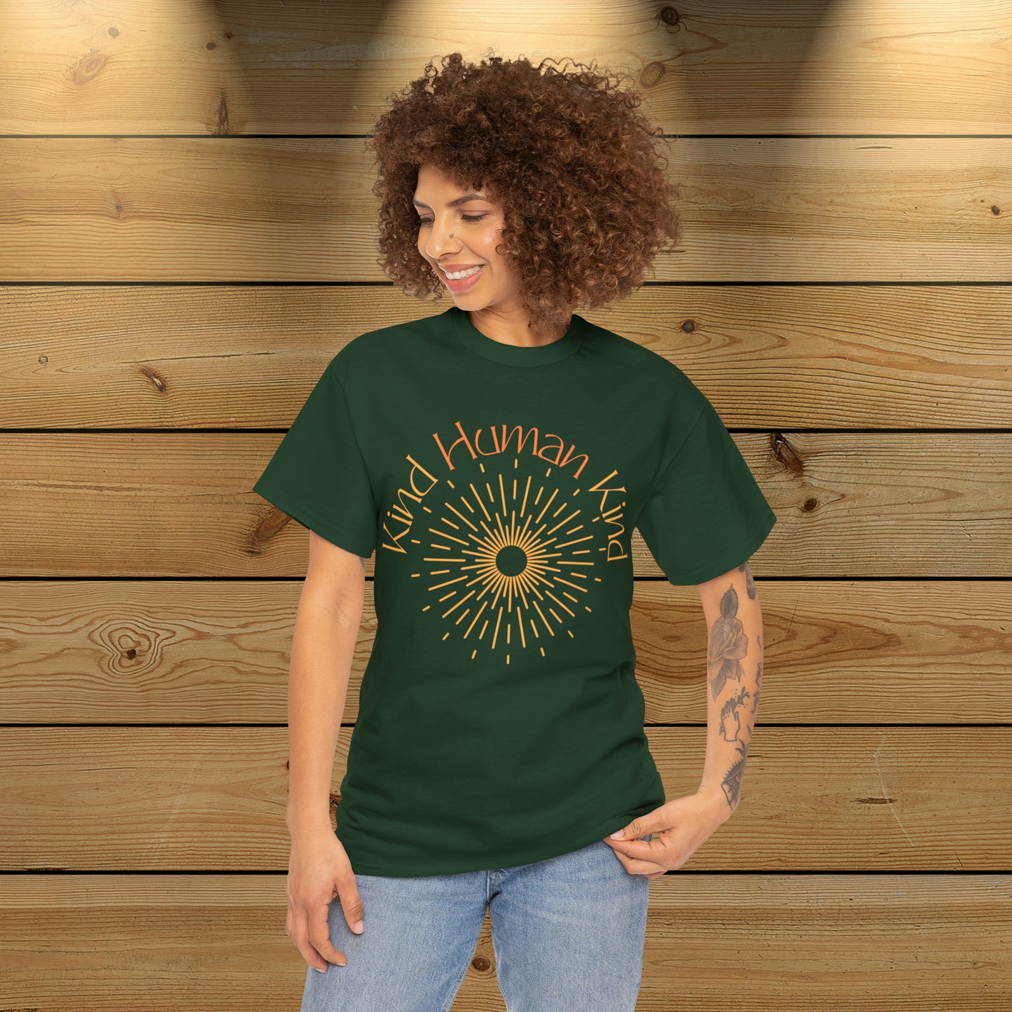 Kind Human Not Aggressive. POWERFUL™️ Unisex Heavy Cotton Tee classic fit