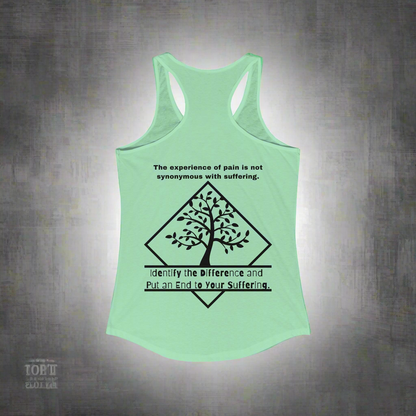 Pain does not equal suffering 2 Women's Ideal Racerback Tank  by Not Aggressive. Powerful TM