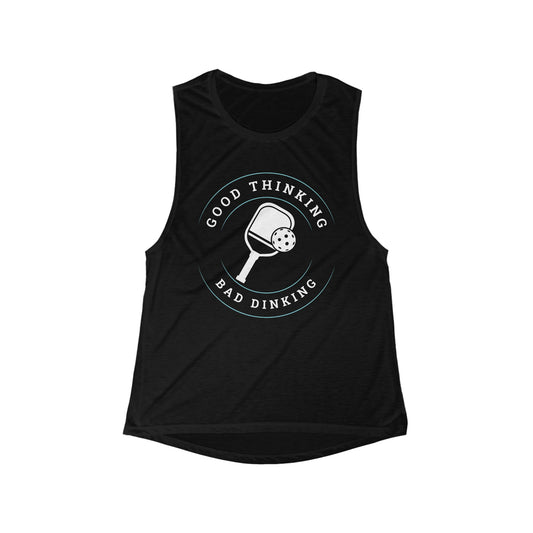 Good thinking, bad dinking Women's Flowy Scoop Muscle Tank by Not Aggressive. POWERFUL™️