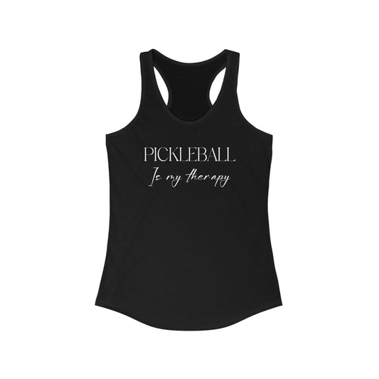 Pickleball is my therapy Women's Ideal Racerback Tank
