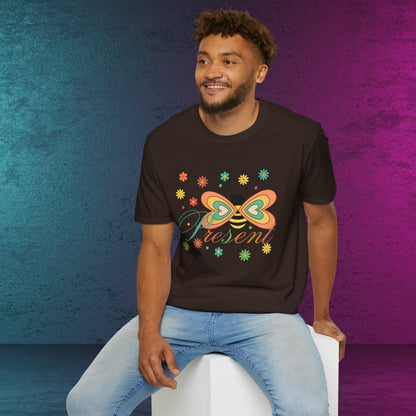 BEE Present with flowers Not Aggressive. POWERFUL™️Unisex Softstyle T-Shirt Eurofit