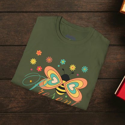 BEE Present with flowers Not Aggressive. POWERFUL™️Unisex Softstyle T-Shirt Eurofit