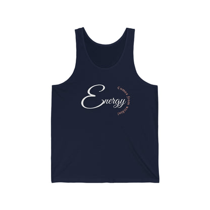 Energy comes from within Not Aggressive. POWERFUL™️ Unisex Jersey Tank