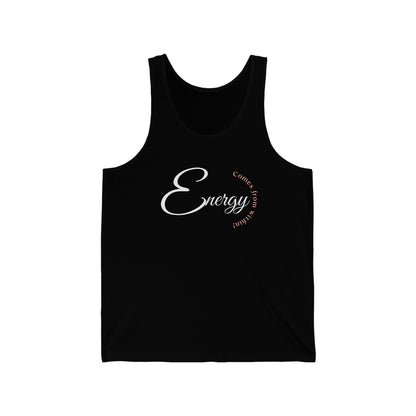 Energy comes from within Not Aggressive. POWERFUL™️ Unisex Jersey Tank