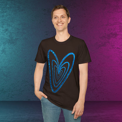 Heart-Glitter Not Aggressive. POWERFUL™️ Not Aggressive. POWERFUL™️ Unisex Softstyle T-Shirt Eurofit