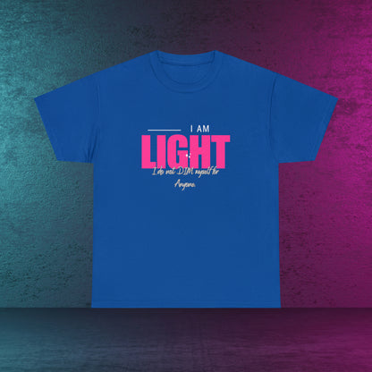 I AM and YOU ARE LIGHT Not Aggressive. POWERFUL™️ Unisex Heavy Cotton Tee