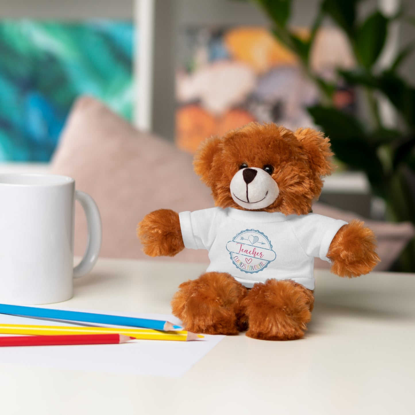 Cupid's favorite- Teacher Not Aggressive. POWERFUL™️ Stuffed Animals with Tee