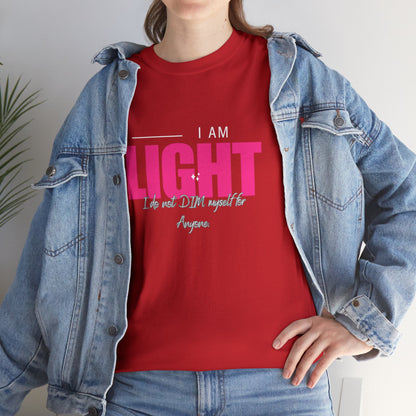 I AM and YOU ARE LIGHT Not Aggressive. POWERFUL™️ Unisex Heavy Cotton Tee